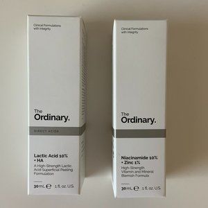 2 Ordinary Serums (Lactic Acid 10% & Niacinamide 10% + Zinc 1%)